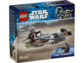 LEGO 75436 STAR WARS Śmigacz Mandalorianina i Grogu dla dzieci 062951