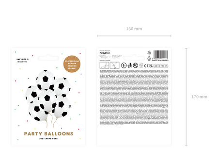 Balony 30cm Piłka Pure White 6szt 116443