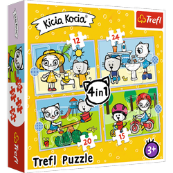 Puzzle trefl 4w1 dzień kici koci