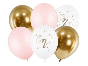 Balony 30cm One Pastel Pale Pink 6szt 180086