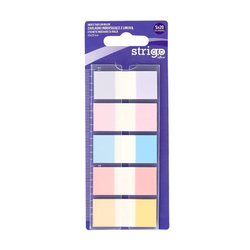 Strigo Zakładki indeksujące z linijką 45x20mm 5 kolorów 100 kartek 810221