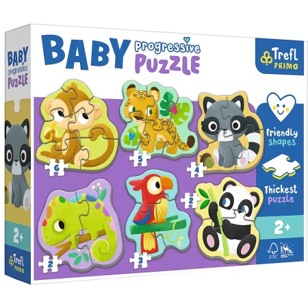 Puzzle Trefl Baby Progressive Zwierzęta exotic 440058