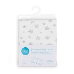 Ceba prześcieradło jersey z gumką (120x60) grey stars 331889