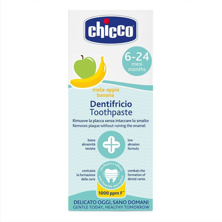 Chicco Pasta do zębów o smaku jabłkowo bananowym 50 ml 6-24 M bez fluoru 743637