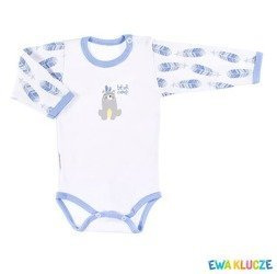 Body z długim rękawem family niebieski/druk 086