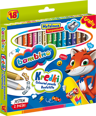 Maj kredki bambino 18kol w opr.drewn.+Temp.000348