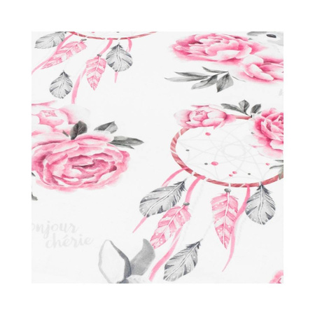 Poduszka przedszkolaka Łapacze Snów z minky glacier grey 40x60cm 403459