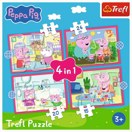 Puzzle Trefl 4w1 Peppa uwielbia przygody 346725