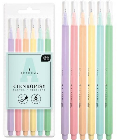 Cienkopisy pastelowe 6kol ACADEMY 350053