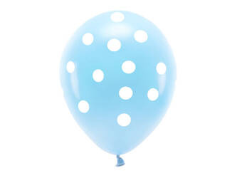 Balony Eco 33 cm pastelowe Kropki niebieski A'6 002487
