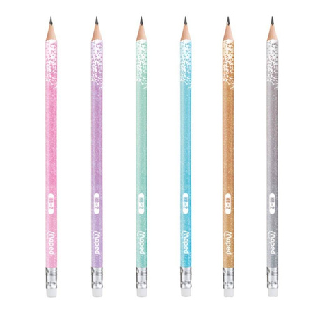 Maped Ołówek z gumką Glitter brokatowy HB 518044