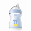 Chicco Butelka Plastikowa Naturalfeeling  250 ml niebieska smoczek silikonowy ,przepływ średni 2M+ 153640