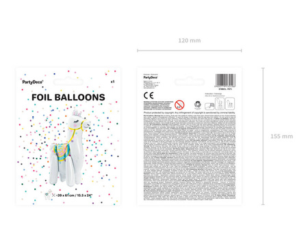 Balon foliowy Lama 39x61cm mix 132498
