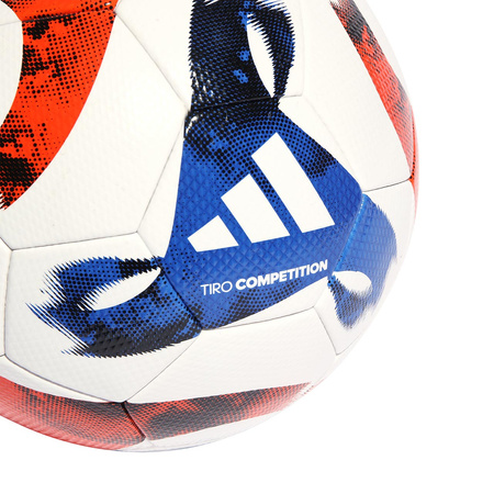 Adidas Piłka nożna Tiro Competition biało-niebiesko-czerwona HT2426