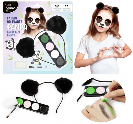 Farbki do twarzy zestaw z opaską Panda Kidea 097135