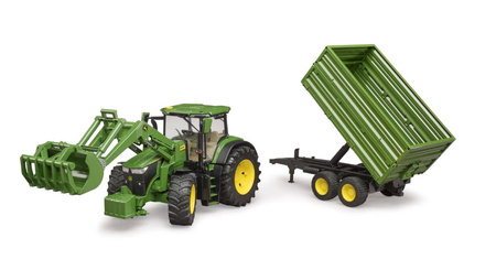 Bruder 03155 Traktor John Deere 7R 350 z ładowaczem czołowym i przyczepą 2-osiową 031558