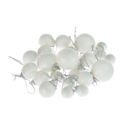 Komplet bombek dekorowanych - mix rozmiarów biały 226448