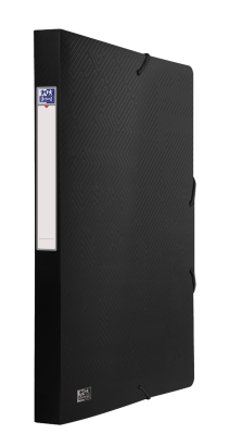 Teczka z gumką Oxford szeroka 24x32 25mm PP nieprzezroczysta czarna 380310