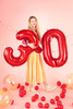 Balon foliowy cyfra 0 czerwony 86cm 168701