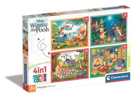 Clementoni Puzzle 4w1 Super Kolor Kubuś Puchatek 215140