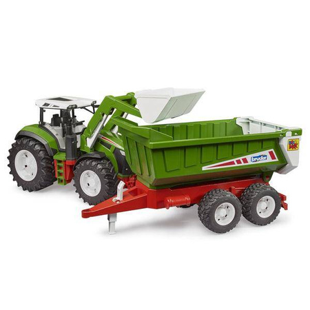 Bruder 03452 Roadmax Traktor z ładowaczem czołowym i przyczepa kiprowana 034528