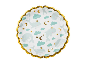 Talerzyki Wieloryby mix 18cm 6szt 011939