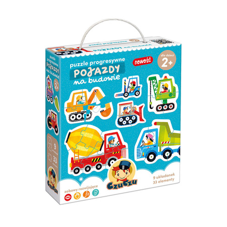 CzuCzu: Puzzle progresywne Pojazdy na budowie 2+