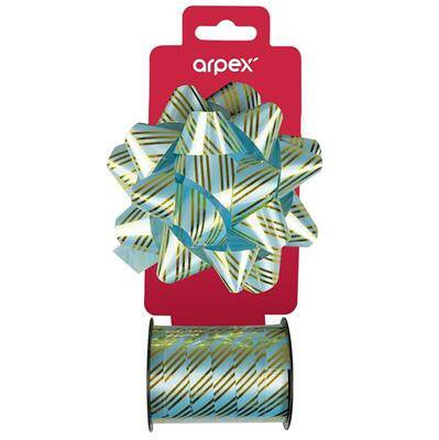 Zestaw do dekoracji prezentów w paski niebieski 227216