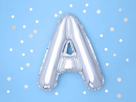 Balon foliowy litera "a", 35cm, srebrny