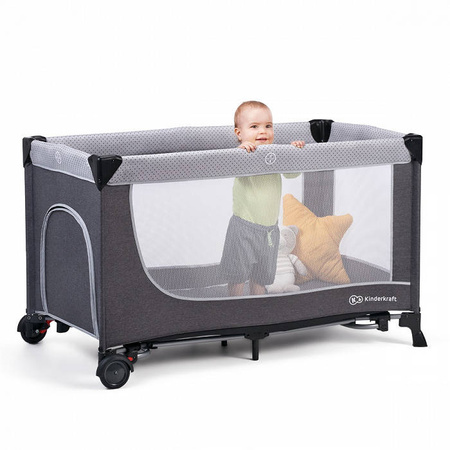 Kinderkraft Łóżeczko turystyczne Leody pink z akcesoriami 917945