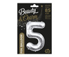 Balon foliowy B&C Cyfra 5 srebrna 85 cm 109498