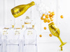 Balon foliowy butelka - happy new year, 32x82cm, złoty