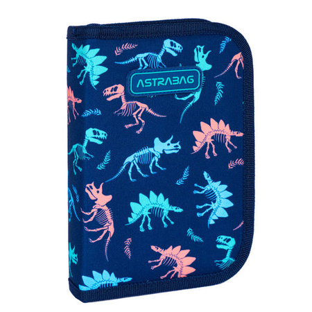 Piórnik pojedynczy dwuklapkowy bez wyposażenia Astrabag Dinosaur AC1 224282