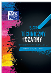 Blok techniczny oxford a4 10k czarny 225g 072478