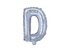 Balon foliowy litera "d", 35cm, holograficzny