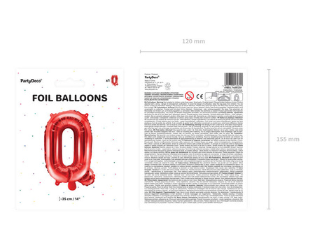 Balon foliowy litera Q czerwony 35cm 169821
