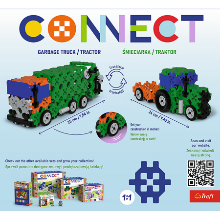 Trefl Klocki Connect Śmieciarka Traktor M 619751