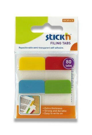 Stick'n Zakładki do archiwizacji przezroczyste 38x25mm 4 kolory 216071