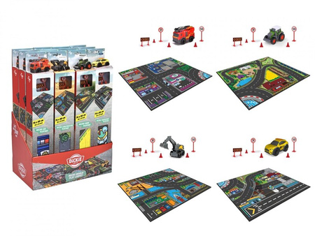 Dickie City dywan z pojazdem 4 wzory 094118