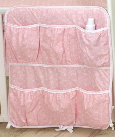 Amy przybornik do łóżeczka 60*70cm  skybunny rozeta róż 687309