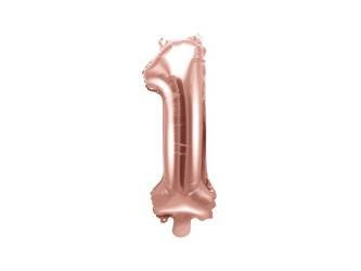 Balon foliowy cyfra 1 różowe złoto 35cm 779877