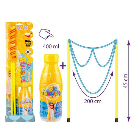 Tuban Sznurek do baniek mydlanych okulary + 400ml  zestaw 336475