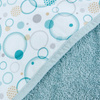 Ręcznik z kapturem printed line bubbles 100x100 Ceba Baby