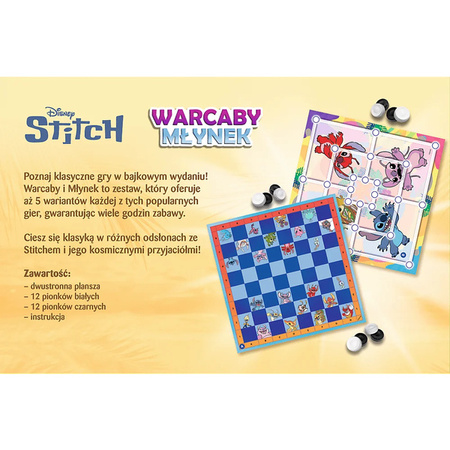 Gra Trefl Warcaby i Młynek Lilo & Stitch 027990