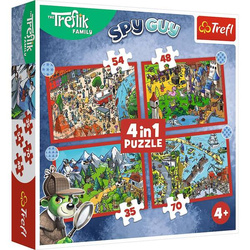 Puzzle Trefl 4w1 Podróże Treflików 346756