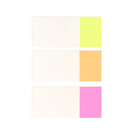 Strigo Zakładki indeksujące z linijką 45x20mm 3 kolory 60 kartek 810238