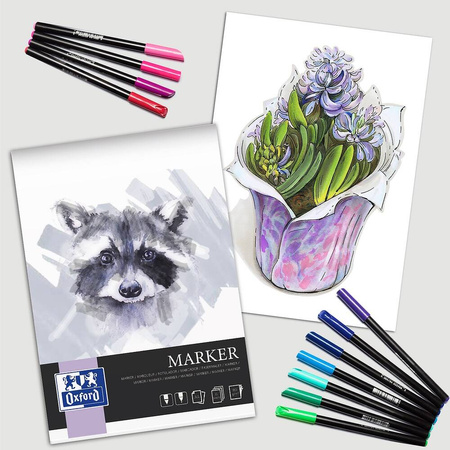 Blok marker Oxford A4 15k 180g klejony 077626