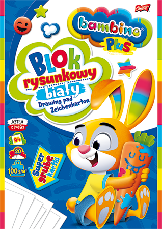 Blok rysunkowy A4 20k BAMBINO PLUS (super gruba kartka) 100g STANDARD 003561