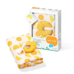 Babyono Otulacz z muślinu bambusowego + grzechotka 411537