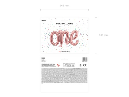 Balon foliowy One 66x37cm różowe złoto 132894